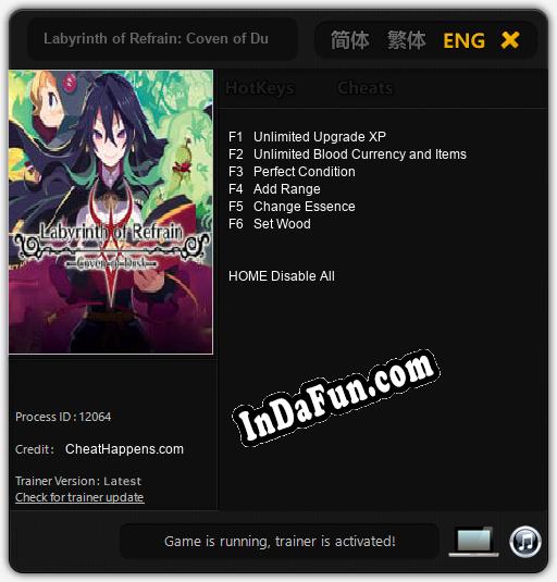 Trainer for Labyrinth of Refrain: Coven of Dusk [v1.0.9]