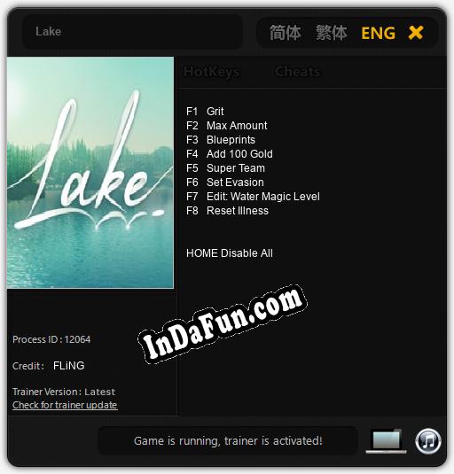 Lake: Cheats, Trainer +8 [FLiNG]