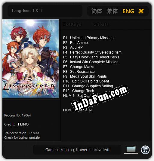 Langrisser I & II: TRAINER AND CHEATS (V1.0.29)