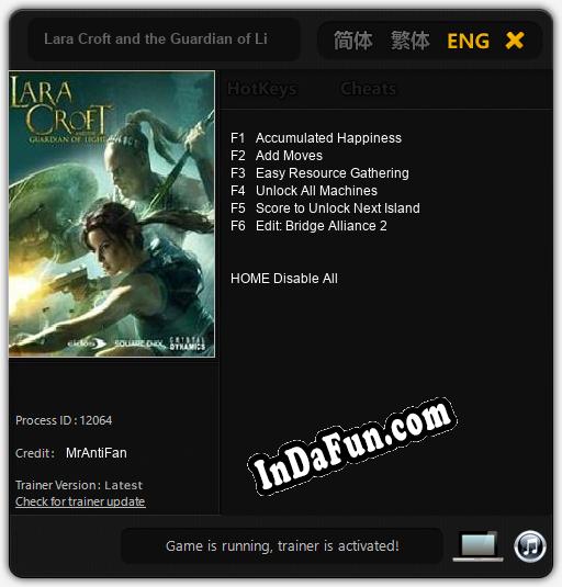 Trainer for Lara Croft and the Guardian of Light [v1.0.6]