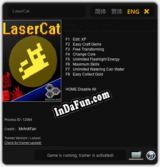 LaserCat: TRAINER AND CHEATS (V1.0.51)