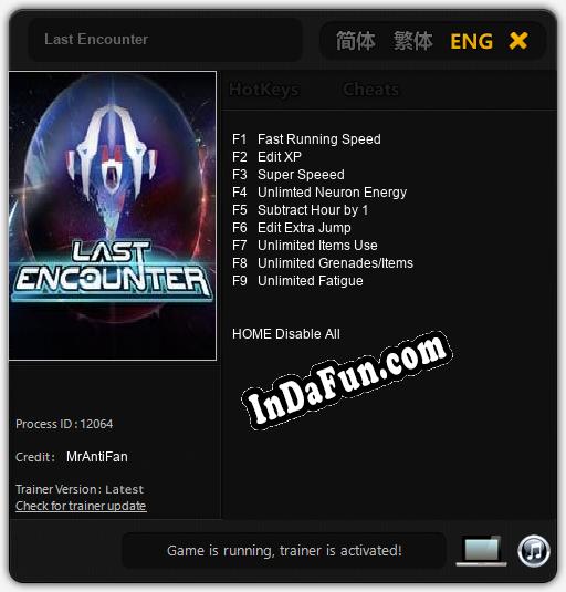 Last Encounter: Cheats, Trainer +9 [MrAntiFan]