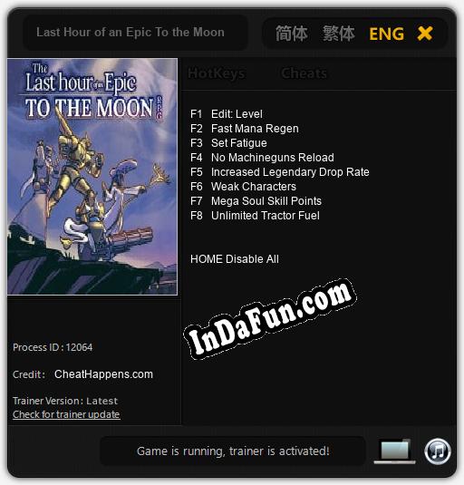 Last Hour of an Epic To the Moon RPG: Cheats, Trainer +8 [CheatHappens.com]