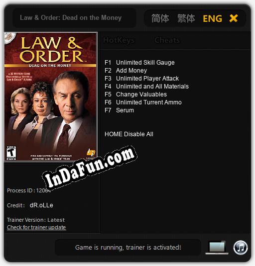 Law & Order: Dead on the Money: Cheats, Trainer +7 [dR.oLLe]