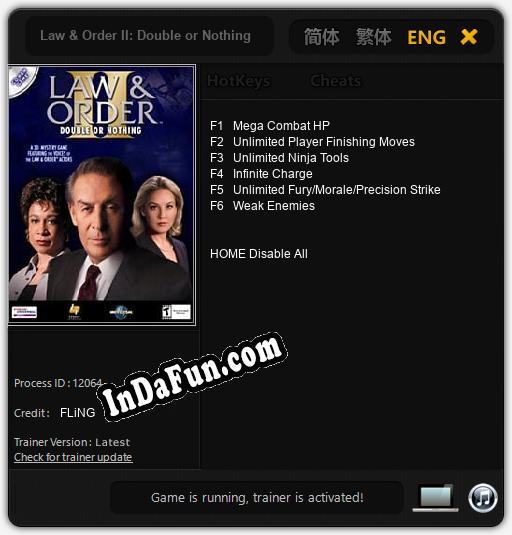 Law & Order II: Double or Nothing: Cheats, Trainer +6 [FLiNG]