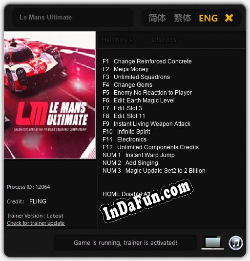 Le Mans Ultimate: Cheats, Trainer +15 [FLiNG]