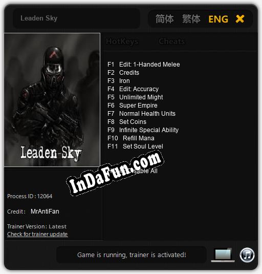 Leaden Sky: Trainer +11 [v1.9]