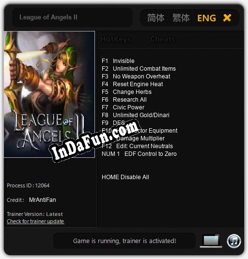 League of Angels II: TRAINER AND CHEATS (V1.0.30)