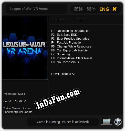 League of War: VR Arena: Cheats, Trainer +9 [dR.oLLe]