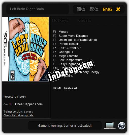 Left Brain Right Brain: Trainer +12 [v1.2]