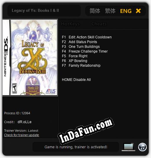 Legacy of Ys: Books I & II: Cheats, Trainer +7 [dR.oLLe]