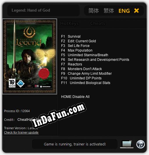 Legend: Hand of God: Cheats, Trainer +11 [CheatHappens.com]