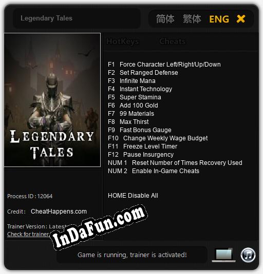 Legendary Tales: Cheats, Trainer +14 [CheatHappens.com]