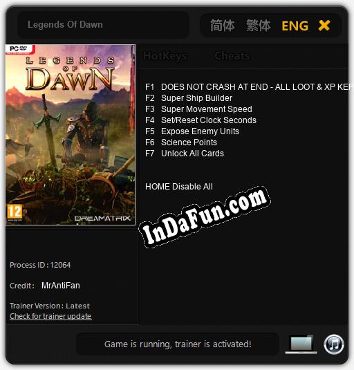 Legends Of Dawn: TRAINER AND CHEATS (V1.0.52)