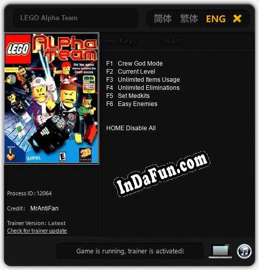 LEGO Alpha Team: Cheats, Trainer +6 [MrAntiFan]