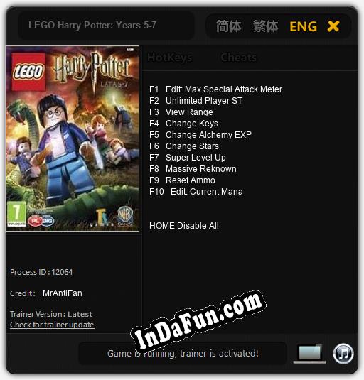 LEGO Harry Potter: Years 5-7: Trainer +10 [v1.5]