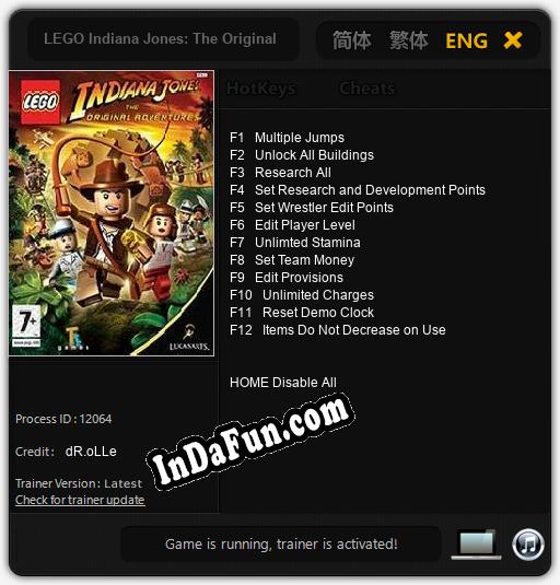 LEGO Indiana Jones: The Original Adventures: Trainer +12 [v1.1]