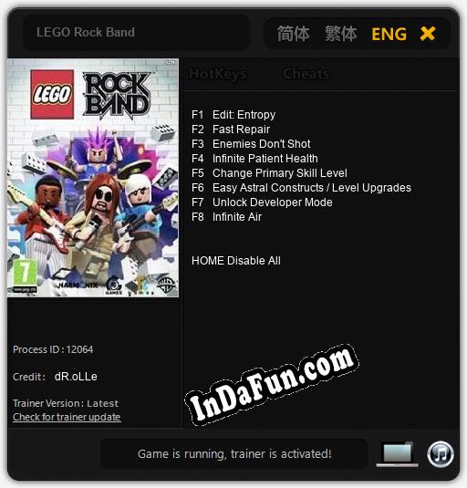 LEGO Rock Band: Cheats, Trainer +8 [dR.oLLe]