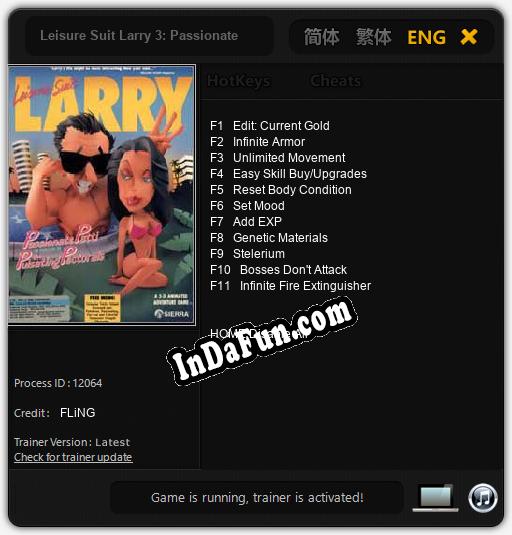 Leisure Suit Larry 3: Passionate Patti in Pursuit of the Pulsating Pectorals!: Cheats, Trainer +11 [FLiNG]