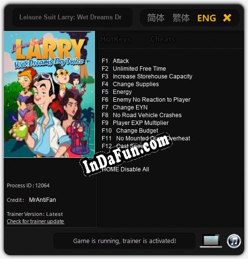 Leisure Suit Larry: Wet Dreams Dry Twice: Cheats, Trainer +12 [MrAntiFan]