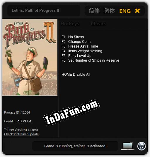 Lethis: Path of Progress II: Cheats, Trainer +6 [dR.oLLe]