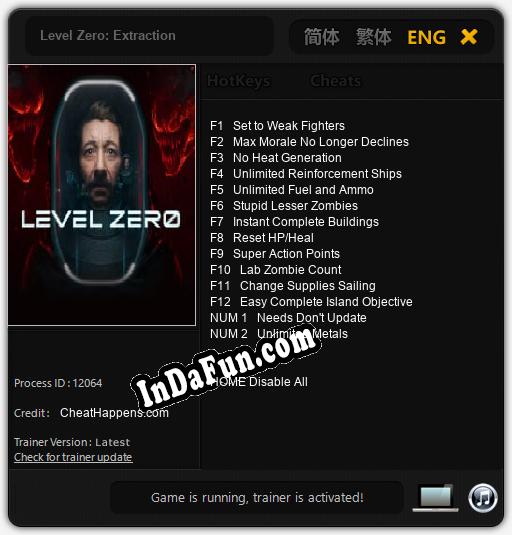 Level Zero: Extraction: Trainer +14 [v1.6]