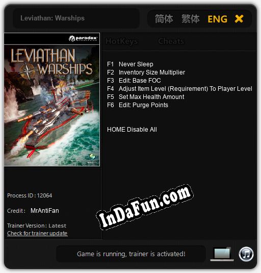Leviathan: Warships: Cheats, Trainer +6 [MrAntiFan]