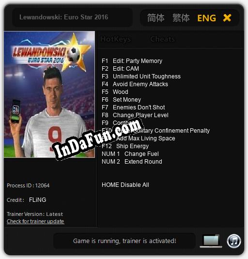 Lewandowski: Euro Star 2016: TRAINER AND CHEATS (V1.0.71)