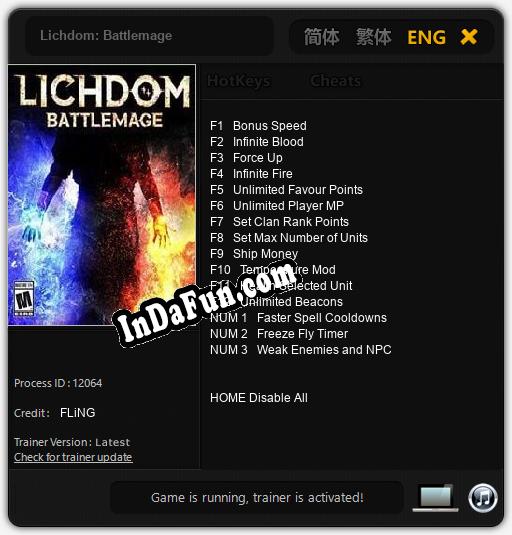 Lichdom: Battlemage: TRAINER AND CHEATS (V1.0.50)