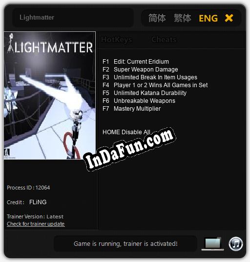 Lightmatter: Cheats, Trainer +7 [FLiNG]