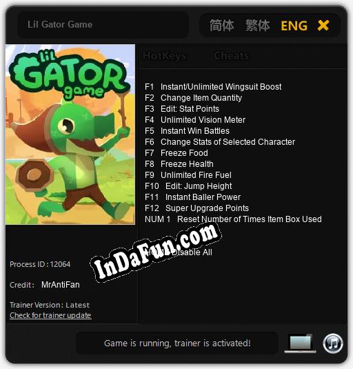 Lil Gator Game: Cheats, Trainer +13 [MrAntiFan]