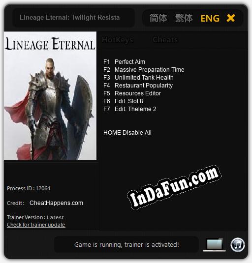 Lineage Eternal: Twilight Resistance: Cheats, Trainer +7 [CheatHappens.com]