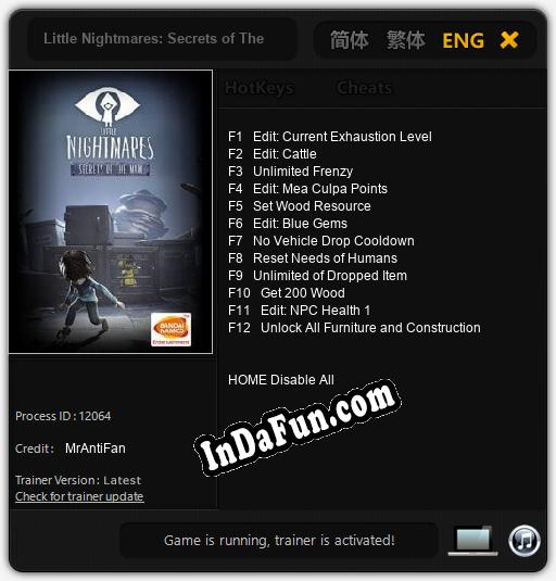 Little Nightmares: Secrets of The Maw: Trainer +12 [v1.5]