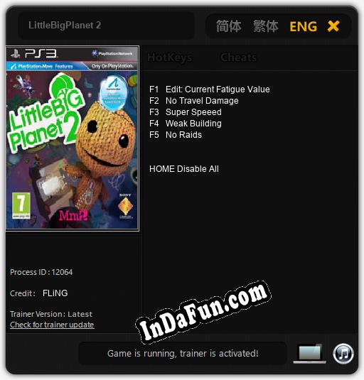 Trainer for LittleBigPlanet 2 [v1.0.4]