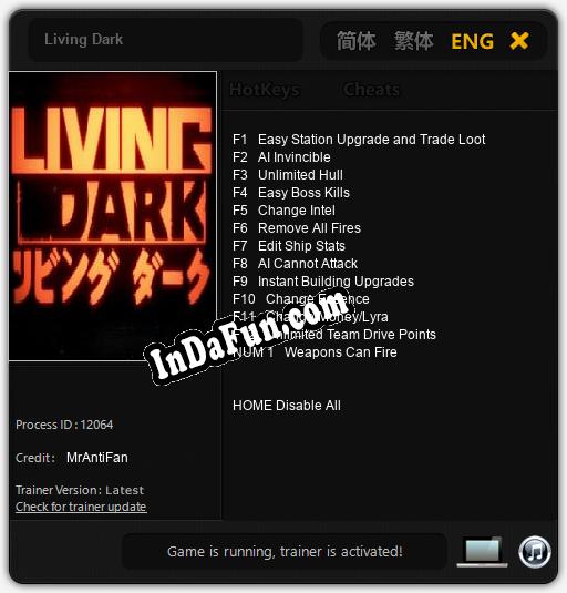 Trainer for Living Dark [v1.0.8]