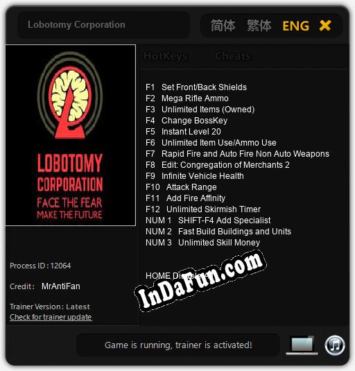 Lobotomy Corporation: Cheats, Trainer +15 [MrAntiFan]