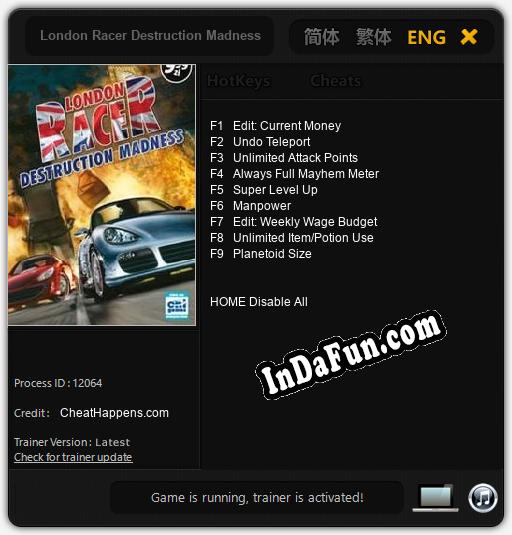 London Racer Destruction Madness: Trainer +9 [v1.4]