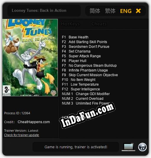 Looney Tunes: Back in Action: Trainer +15 [v1.2]