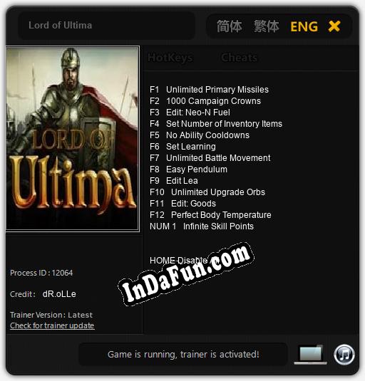 Trainer for Lord of Ultima [v1.0.6]