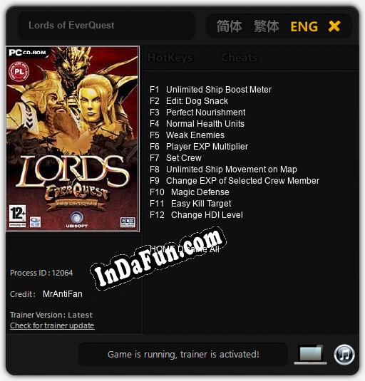 Trainer for Lords of EverQuest [v1.0.7]