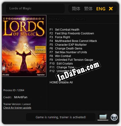 Lords of Magic: TRAINER AND CHEATS (V1.0.62)