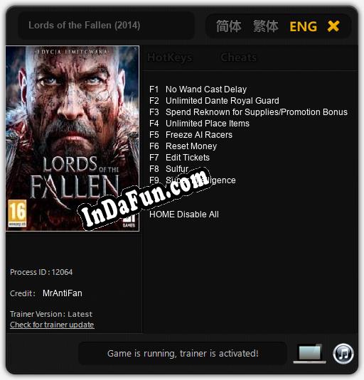 Lords of the Fallen (2014): TRAINER AND CHEATS (V1.0.75)