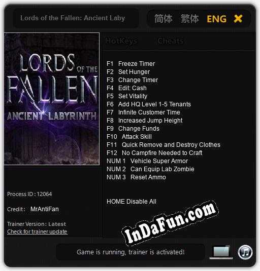 Lords of the Fallen: Ancient Labyrinth: Cheats, Trainer +15 [MrAntiFan]