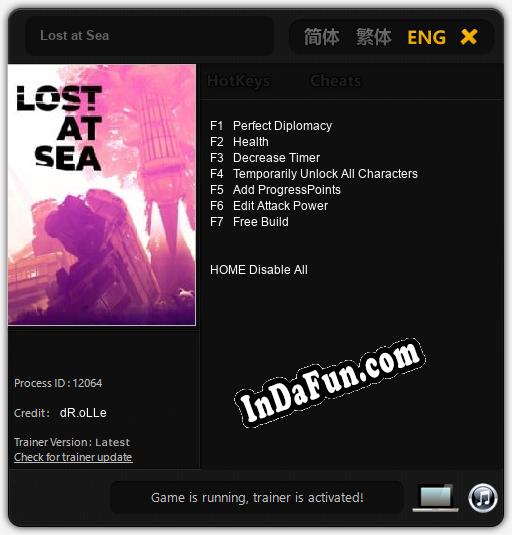 Trainer for Lost at Sea [v1.0.1]