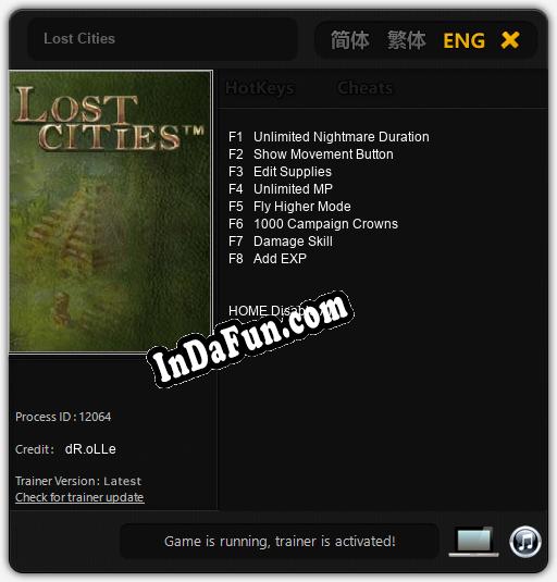 Lost Cities: Cheats, Trainer +8 [dR.oLLe]