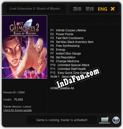 Trainer for Lost Grimoires 2: Shard of Mystery [v1.0.5]