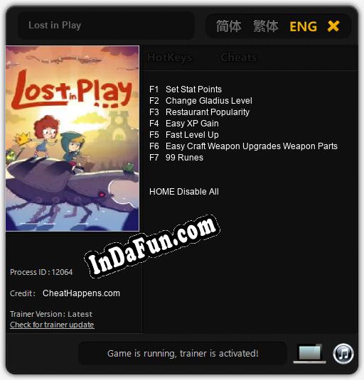 Lost in Play: Cheats, Trainer +7 [CheatHappens.com]