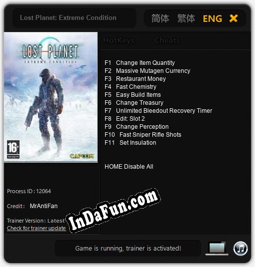 Lost Planet: Extreme Condition: TRAINER AND CHEATS (V1.0.94)