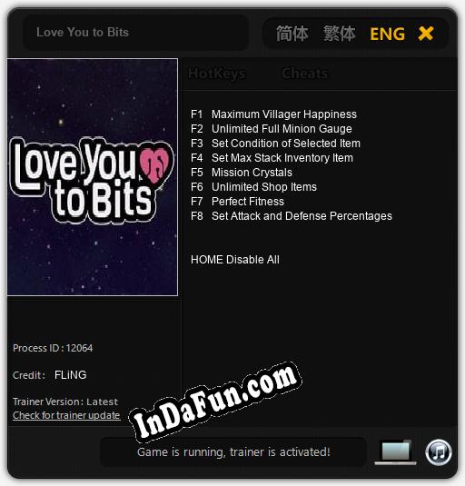Love You to Bits: Cheats, Trainer +8 [FLiNG]