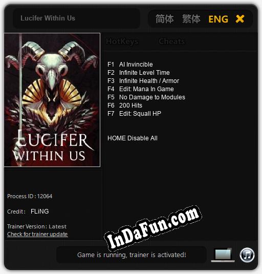 Lucifer Within Us: TRAINER AND CHEATS (V1.0.68)